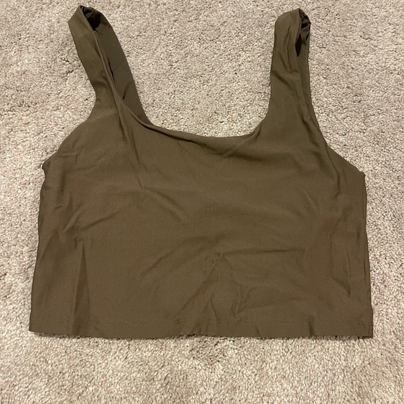 Fabletics Black Leggings with Olive Top - Picture 2 of 6